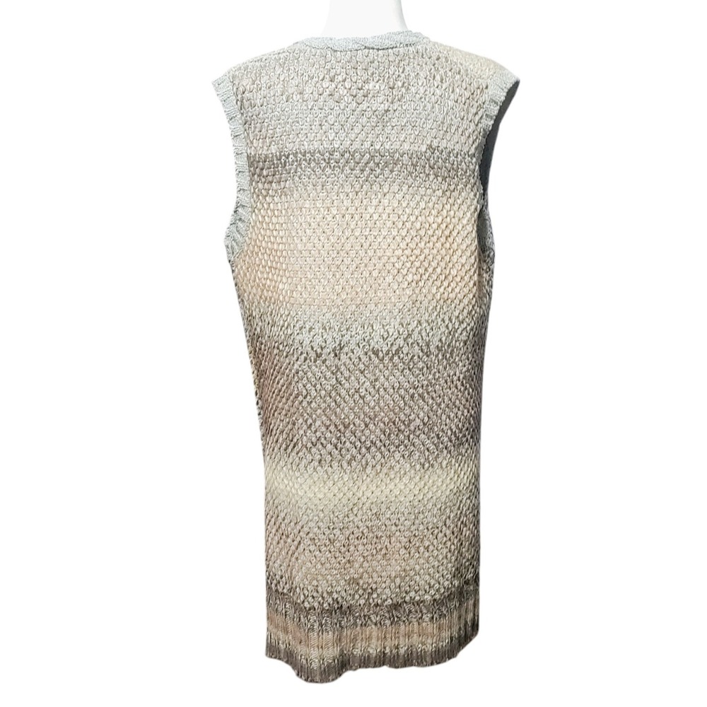 NEW Simply Noelle Knit Vest Long Open Women's Cardigan NWT Cream Ombre Size L XL - Picture 6 of 12